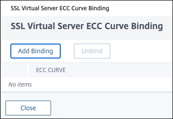 Fügen Sie die ECC-Kurvenbindung auf dem virtuellen SSL-Server hinzu