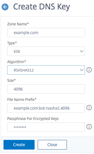 Create a DNS key