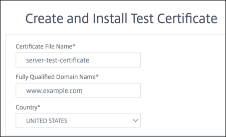 创建和安装服务器测试证书