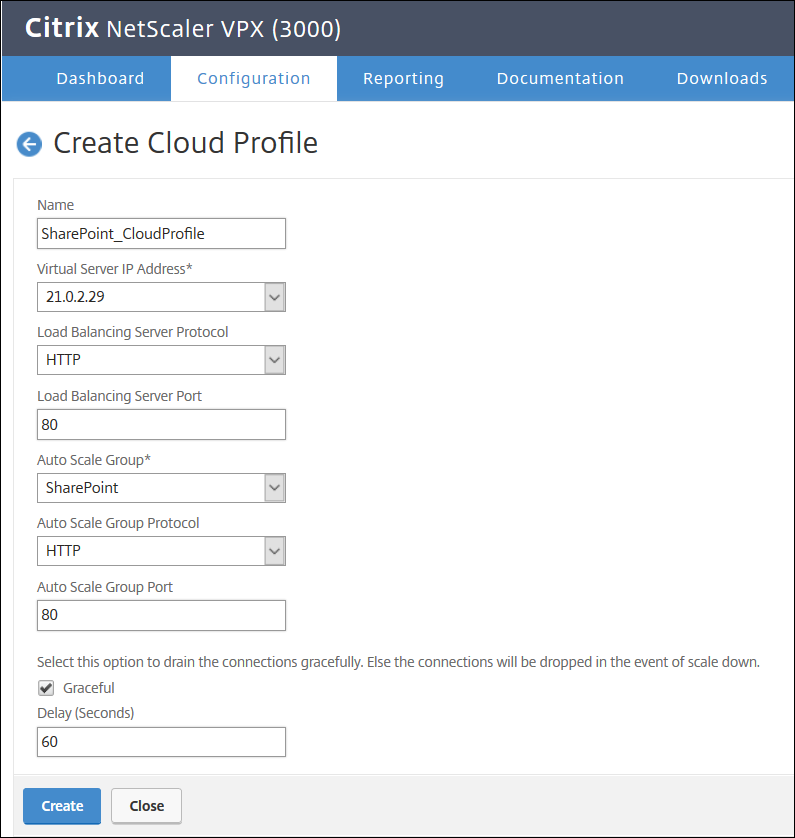 Create Cloud Profile