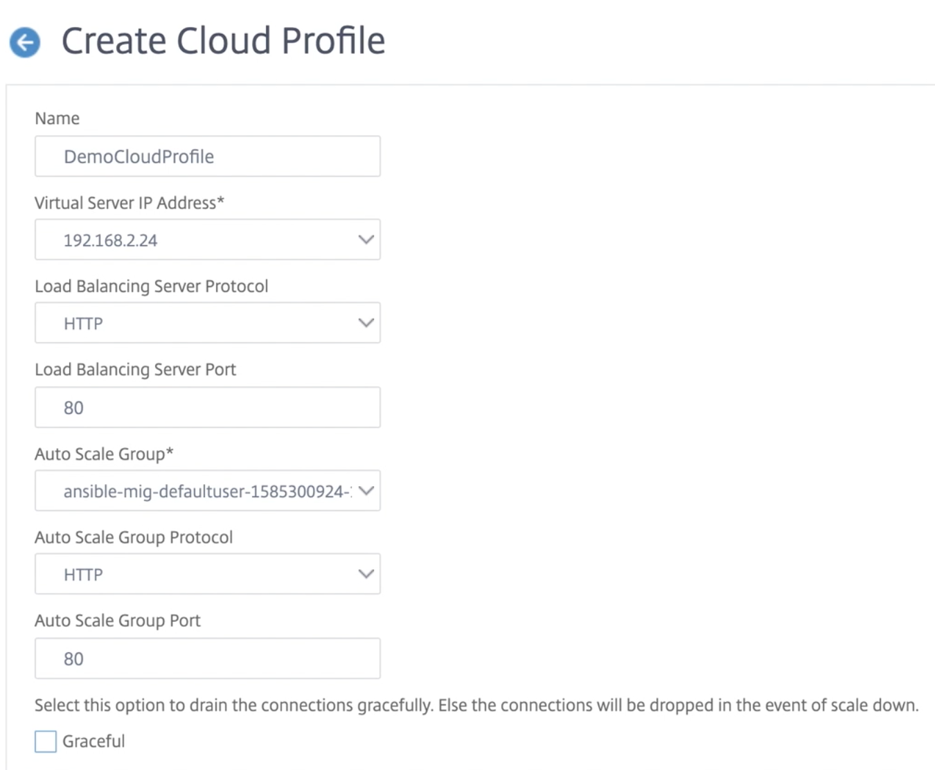Page de profil cloud par défaut