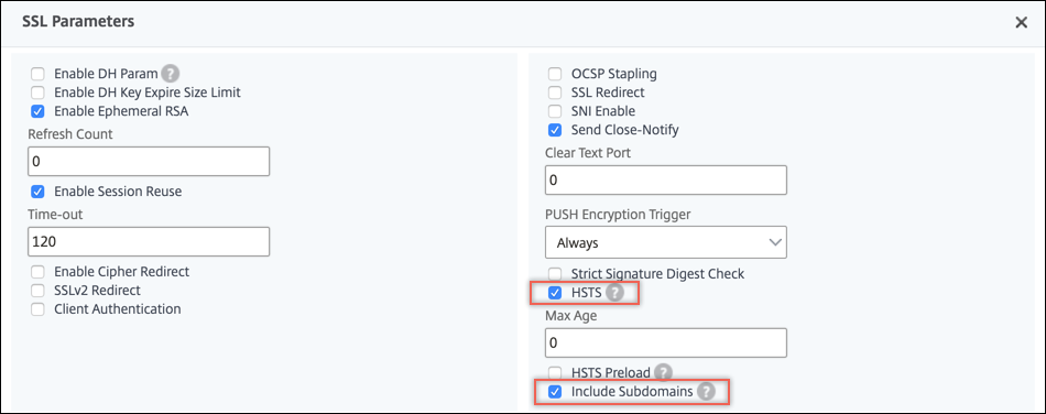 Enable HSTS on virtual server