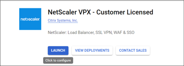 Launch VPX subscription on GCP