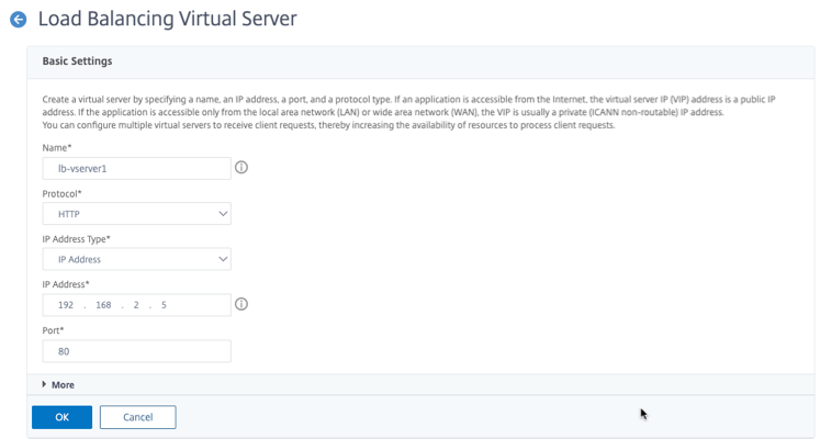 LB virtual server client alias