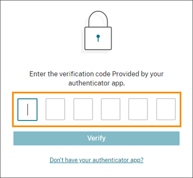 Verification code entry page