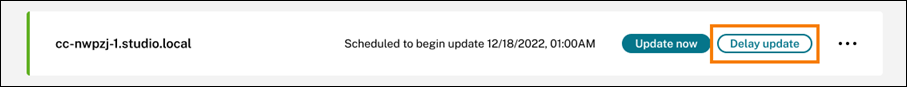 Connector-Kachel mit markierter Option "Update verzögern"