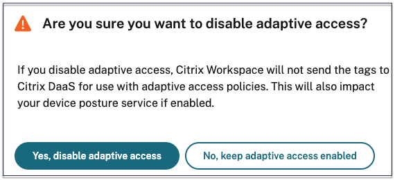 Adaptive access disabled message