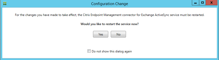 the connector for the Exchange ActiveSync setup screen