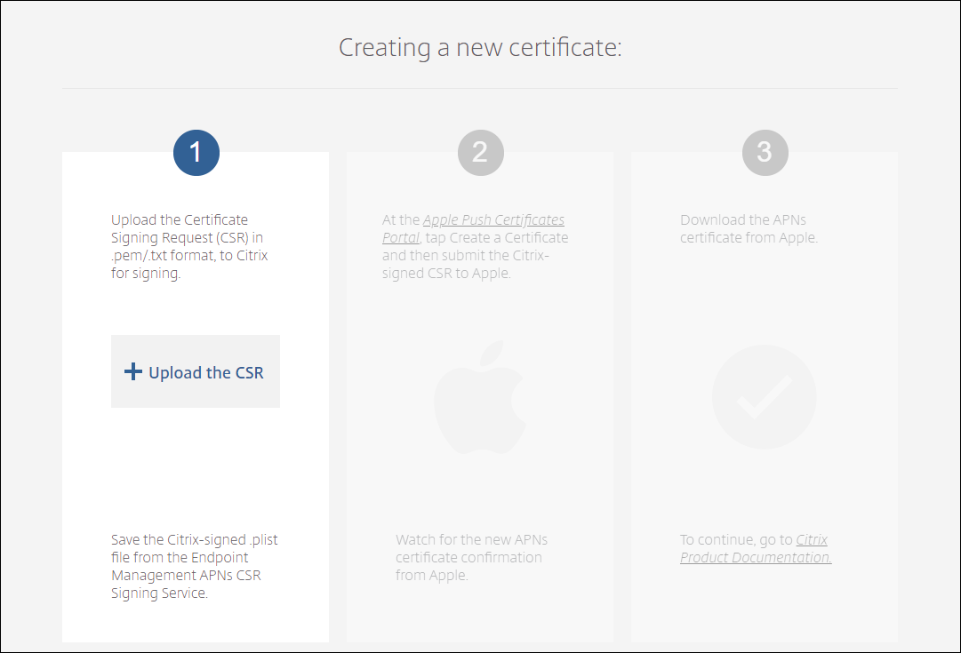 Page Créer un certificat