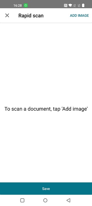Document scan screen