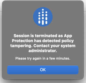 Policy Tampering detection error - Mac