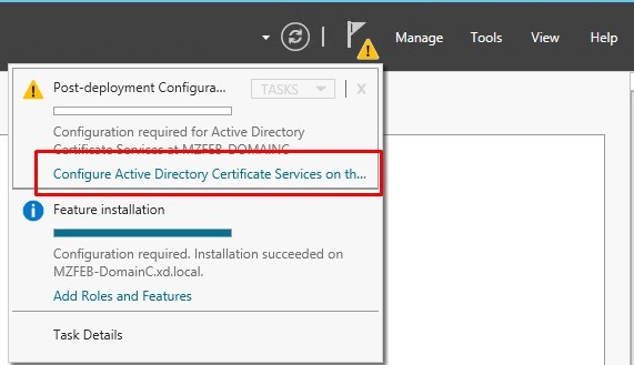 Image of configuring active directory certificate services