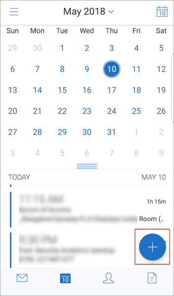 Image of the calendar floating action button