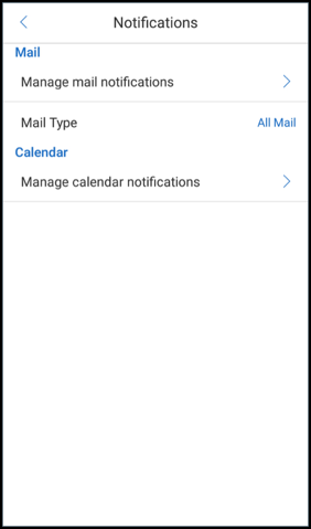 Secure Mail Notifications settings