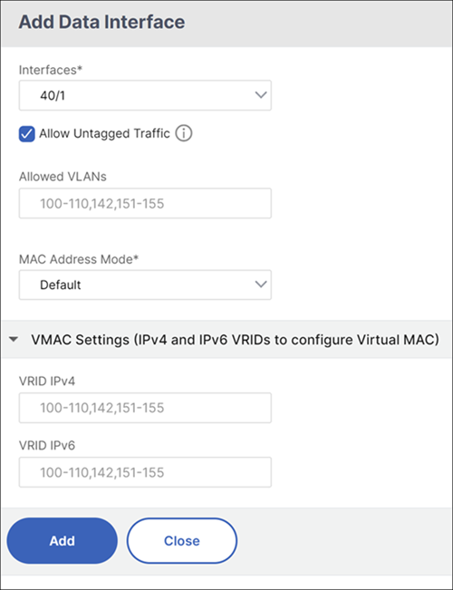 Configure VMAC management service