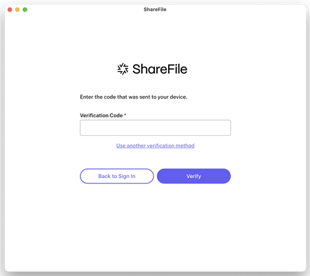 ShareFile for Mac URL 屏幕