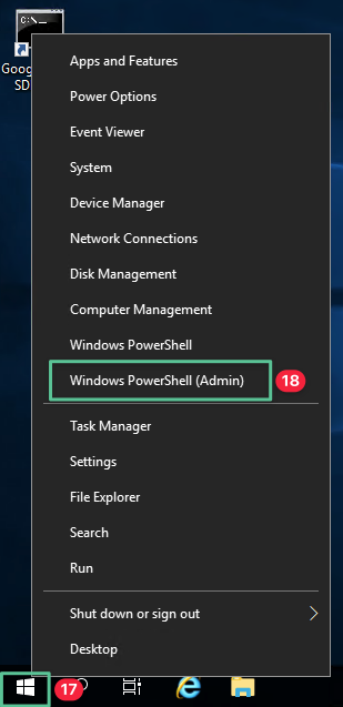 Seleccione Windows PowerShell