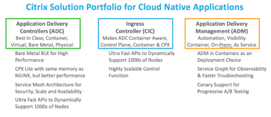 Portefeuille de solutions Citrix pour les applications cloud natives