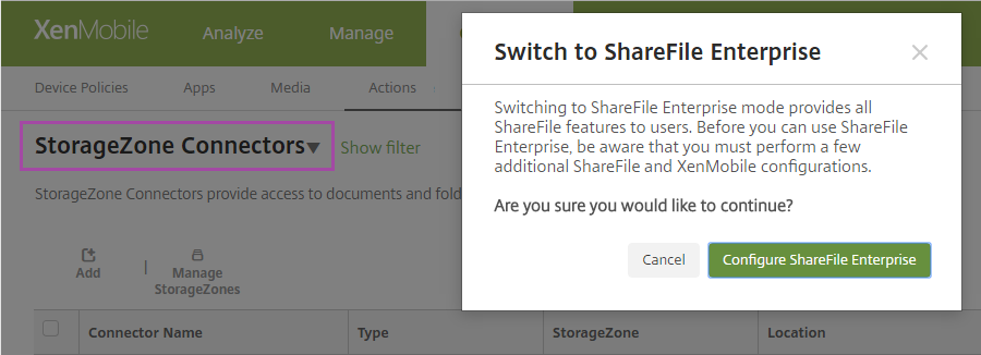 Configuration de ShareFile