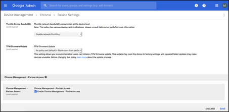 Image of Google administrator console