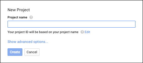 “Project name”（项目名称）选项图