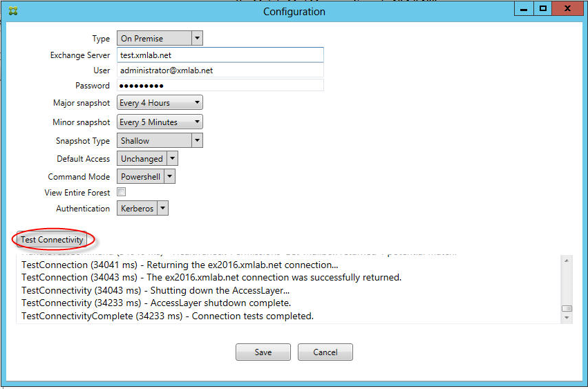 Image of Endpoint Management connector for Exchange ActiveSync console page