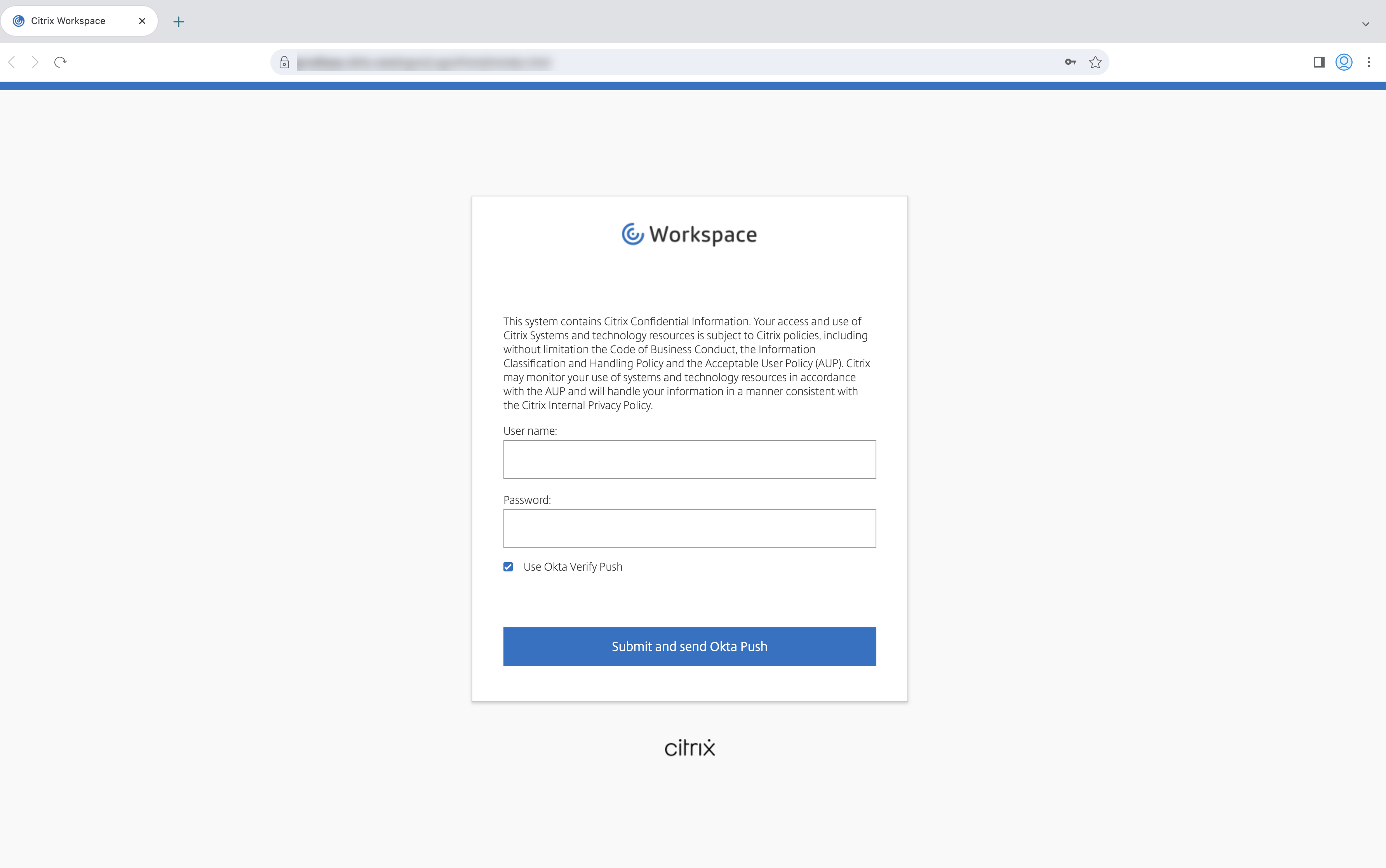 Authentication using Citrix Enterprise Browser