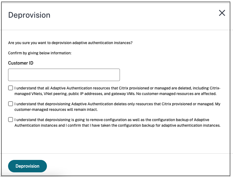 Deprovision