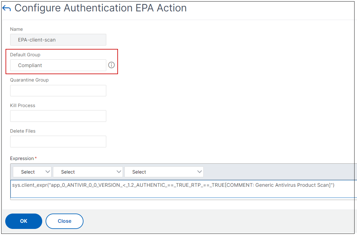Create EPA action
