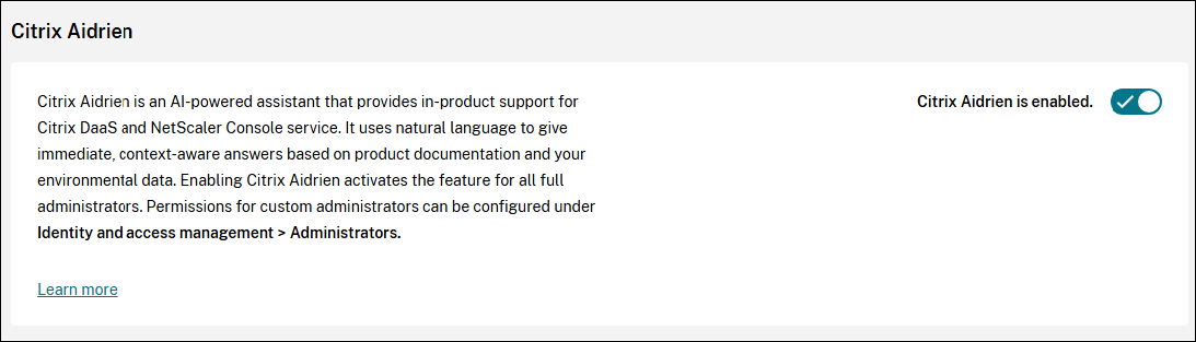 Enable Citrix Aidrien