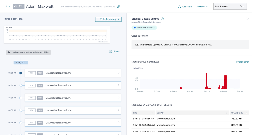 Secure Private Access unusual upload volume
