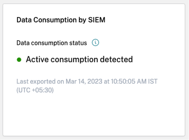 Active consumption detected
