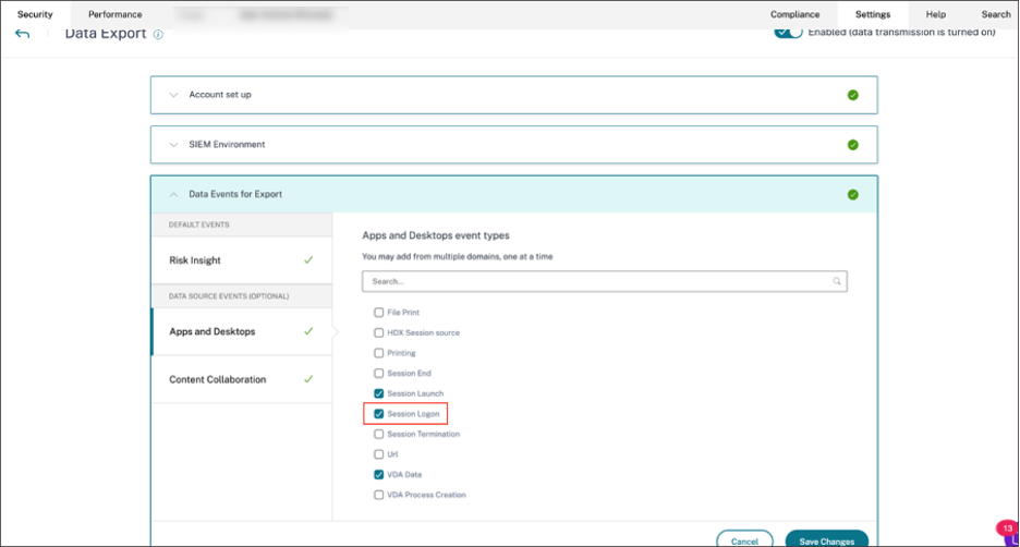Configure session logon