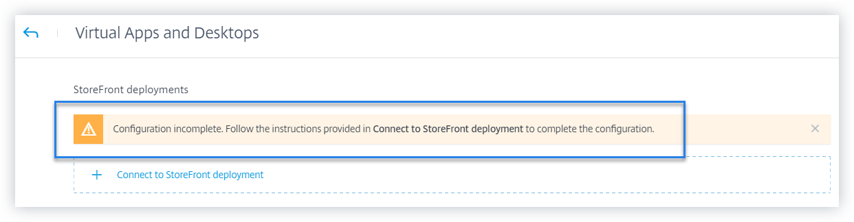 StoreFront incomplete config warning