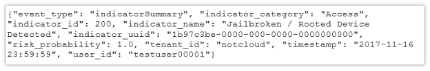 Consume events sample output