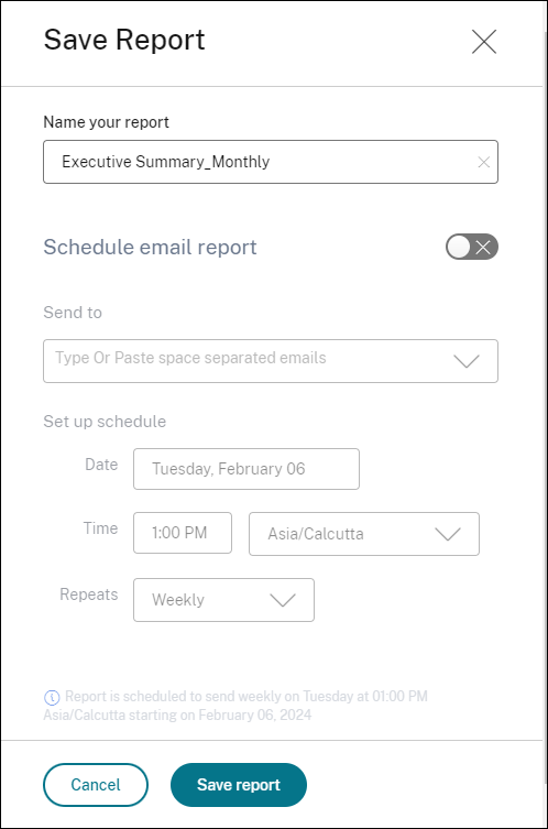 Executive Save Report