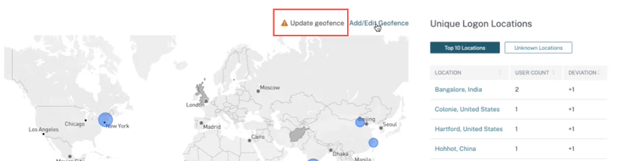 Update geofence