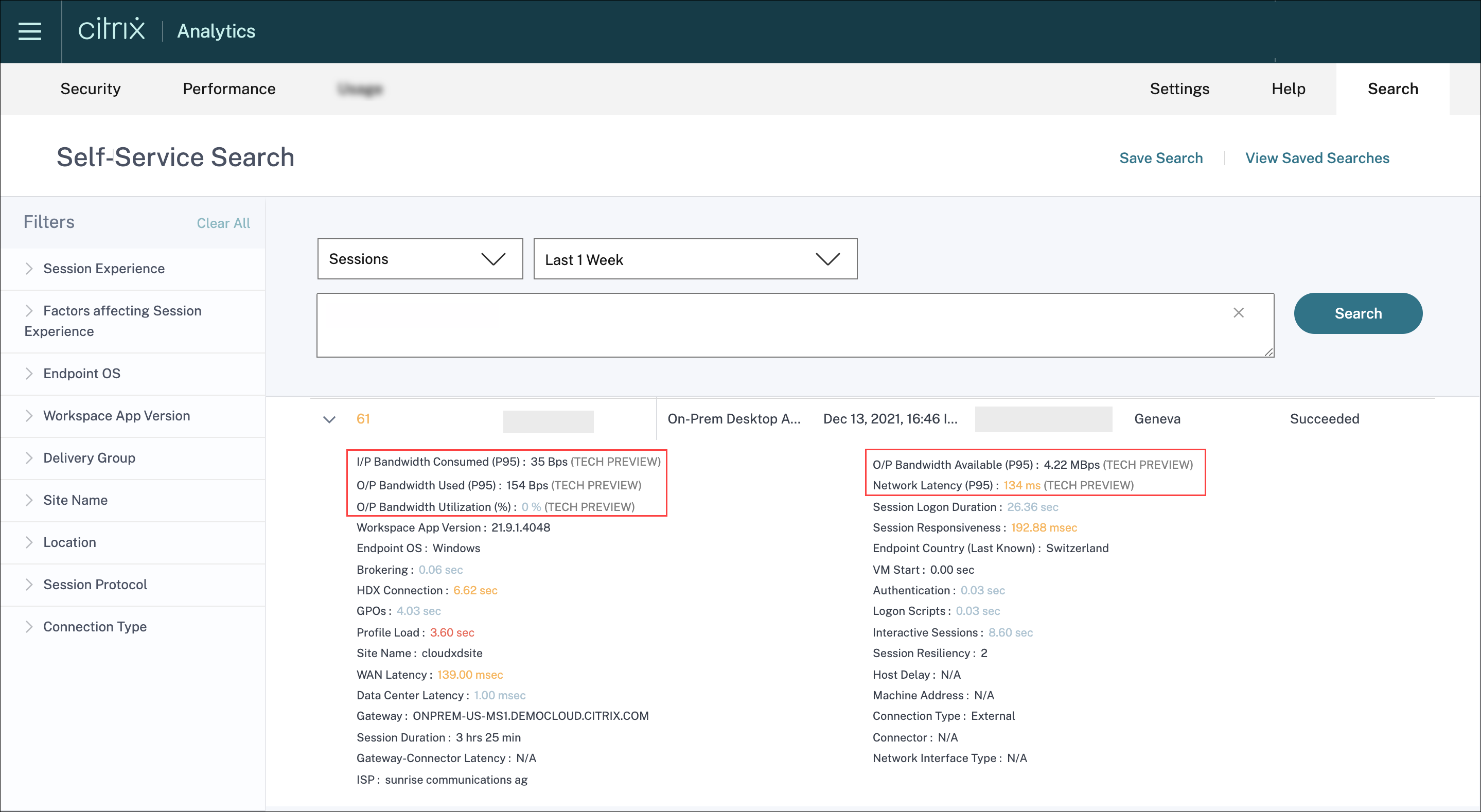 Bandwidth Metrics