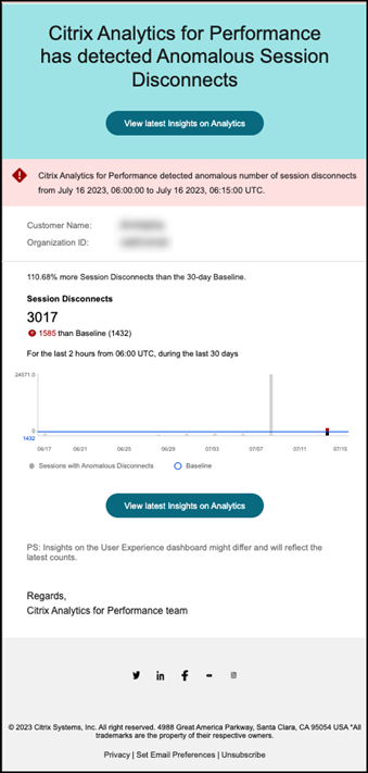Alert for Anomalous Session Disconnects