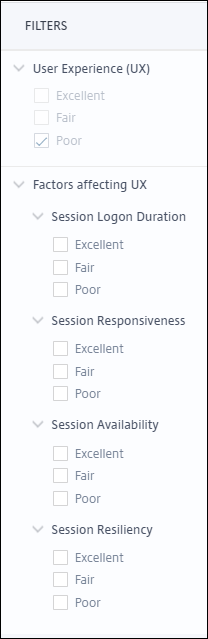 UX Drilldown - Left panel