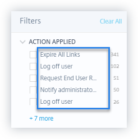 Policies facet values