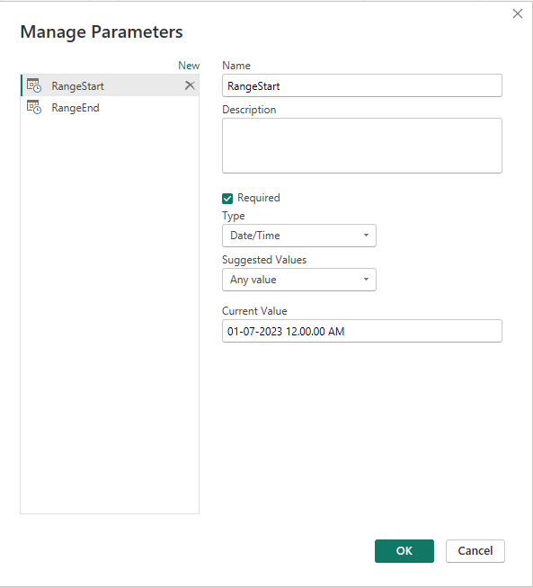 Manage parameters