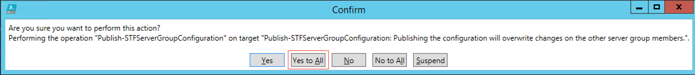 PowerShell script yes to all