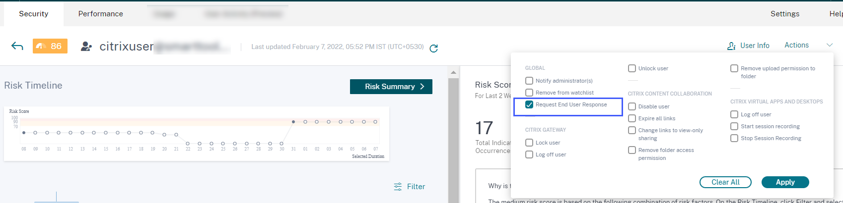 Request end user response manually