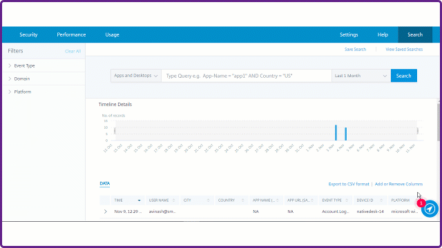 Save self-service search
