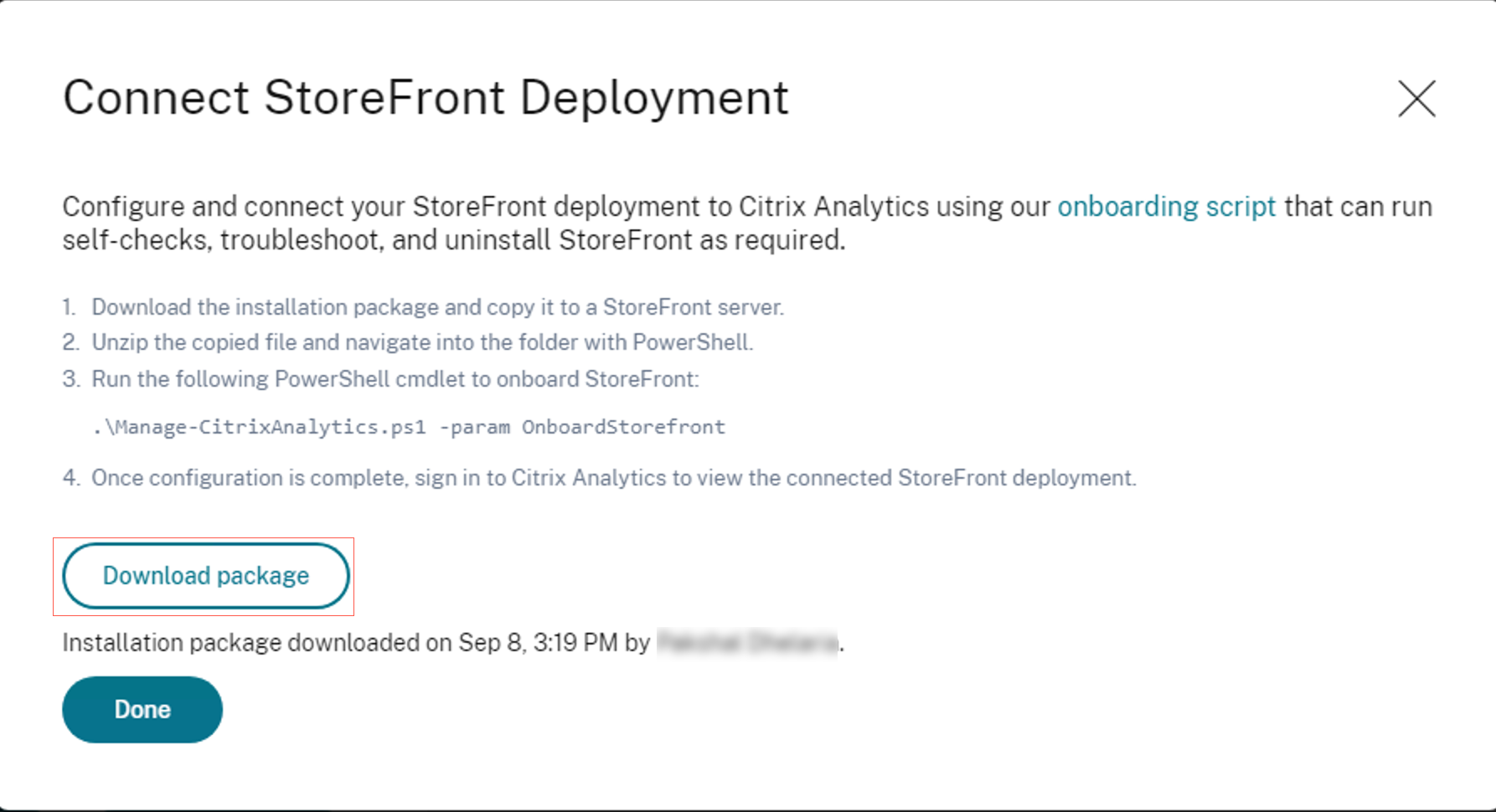 StoreFront Onboarding wizard