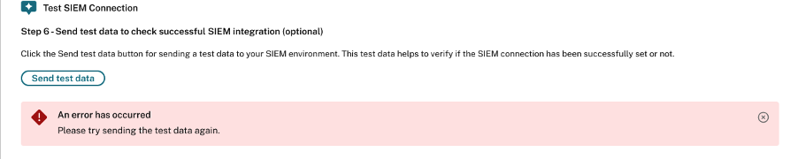 SIEM failure message