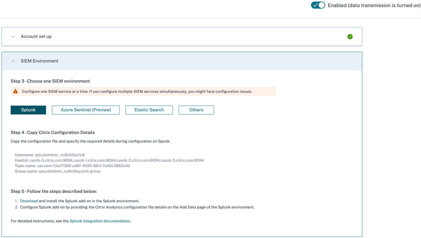 SIEM transmissions turn off