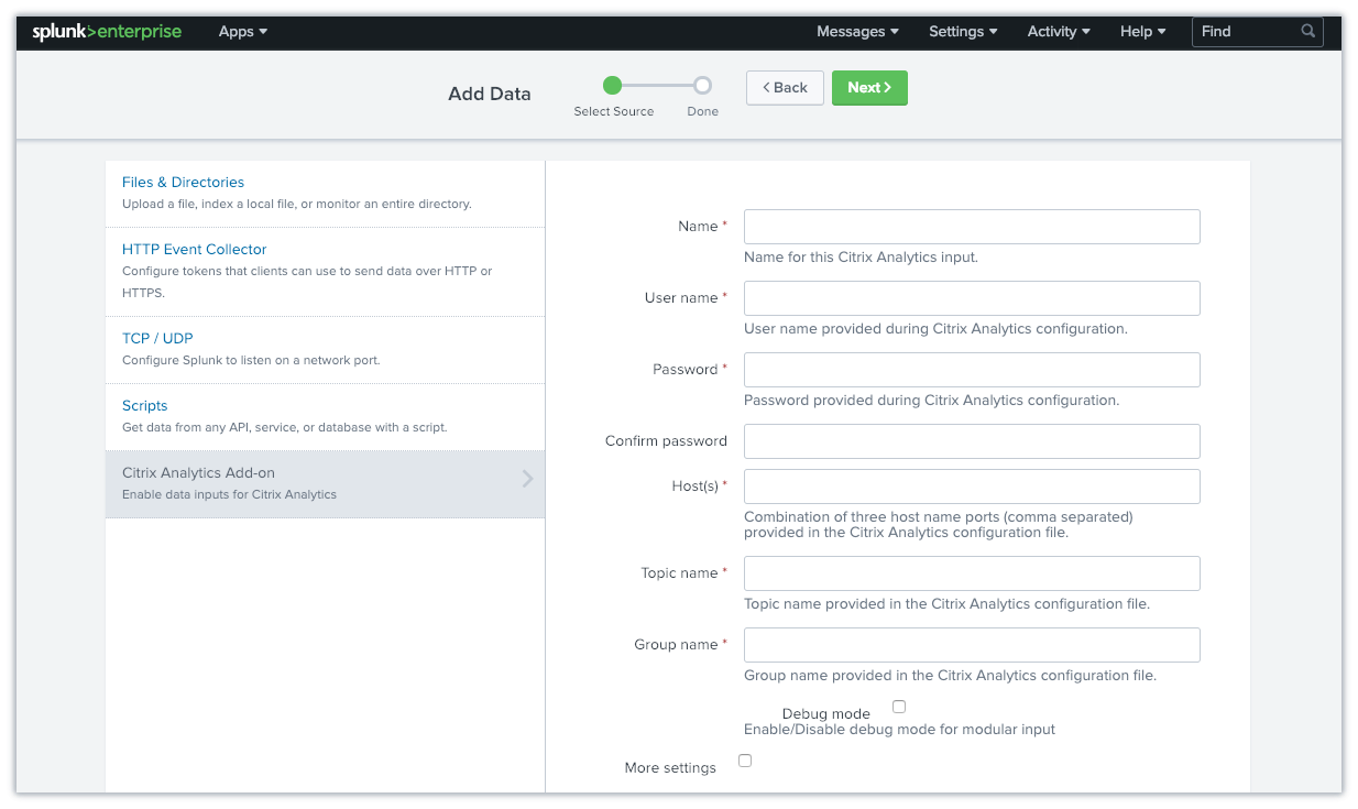 Splunk configuration