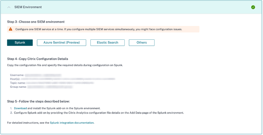 Configuration details